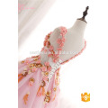 China Manufacturer Pink Puffy Wedding Dress Rhinestones Beaded Ball Gown For Sale